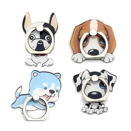 4Pcs Phone Ring Holder Stand, Cute Dogs Cats Animal Phone Stand Holder 360 Rotation Finger Ring Grip for Cellphones (Dogs Ring Grip)