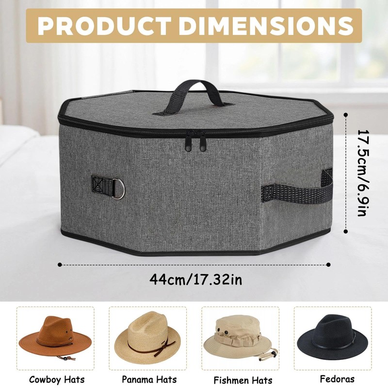Zynaxir Hat Boxes with Lids, Hat Storage Box for Travel,