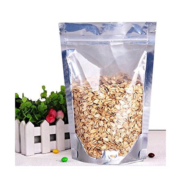 MTP 100 Pack of 8x12+3" (20x30+8cm) Jumbo Large Clear/Foil Stand