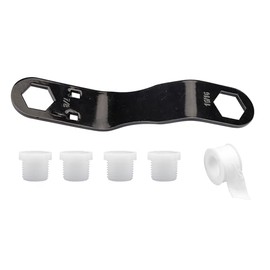 MAKERZ 0 79 RV Water Heater Angled Wrench Drain Plug Kit - Wrench Fits 7/8" and 15/16" Drain Plugs, Includes 1/2" NPT Drain Plugs and PTFE Tape