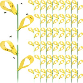 150 Pack Yellow Sticky Houseplant Traps Fungus Gnat Fruit Fly Trap Sticky Houseplant Stakes Insect for Indoor Outdoor Garden Aphids, Whiteflies, Fruit Flies, Fungus Gnats, and Other Insects