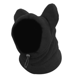 Folpus Dog Hood Winter Hat Earmuffs Costume Pet Winter Hat Dog Ears Cover for Medium to Large Dogs Pets Puppies Camping, Black M