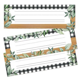Name Tags for Classroom Cubbies, 30 Greenery Name Plates for Desks, Back to School Self Adhesive Name Tags Sticker for Teachers Elementary - A08