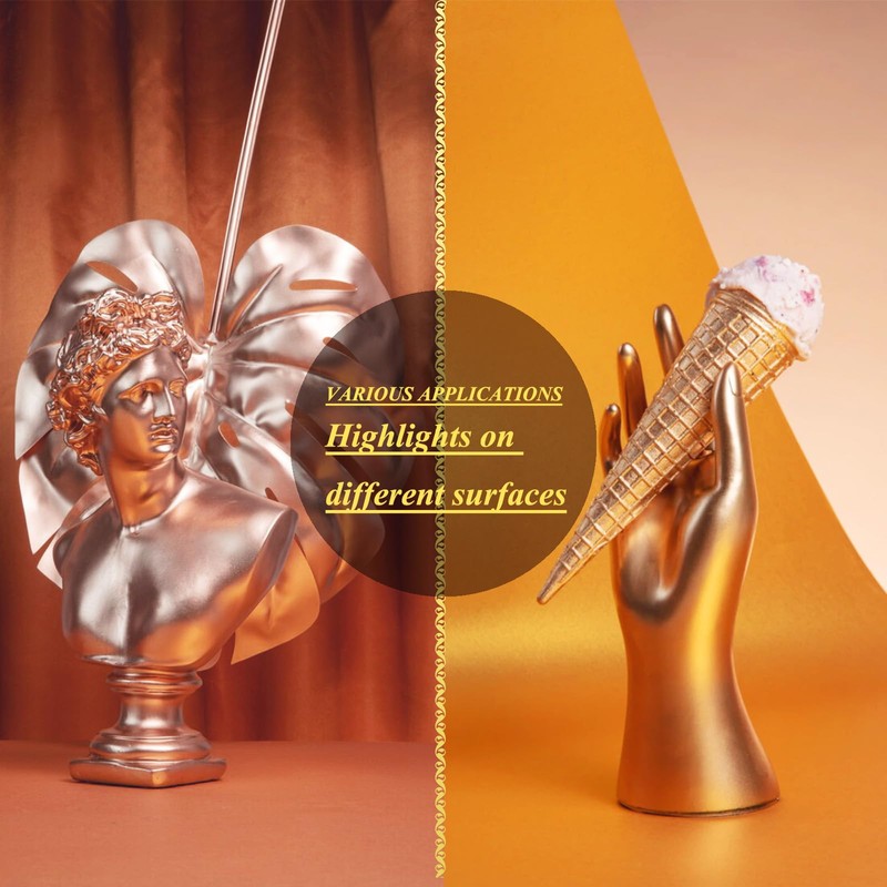 Wadities Acrylic Paint Metallic, 3pcs 13.5oz(375g) Gold & Silver &