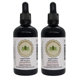 Lugols Iodine Solution 20% (Highest Concentration) - Twin Pack - 110ml x 2 - with Glass Pipette