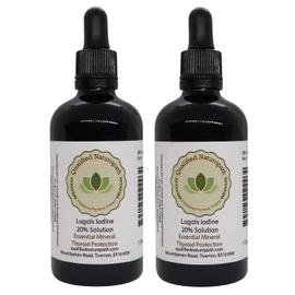 Lugols Iodine Solution 20% (Highest Concentration) - Twin Pack - 110ml x 2 - with Glass Pipette