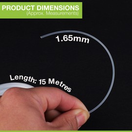 White Trimmer Lines 1.65mm x 15m, Strimmer Wires, Durable, Flexible Nylon Cord for Grass Cutting, Weed Trimming & Garden Maintenance, Easy to Install, Universal Fit for Electric & Petrol Strimmers