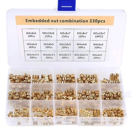 Insert Nuts Brass Insert Fixture Injection Molded M2 M3 M4 M5 Knurled Nuts 330 Pieces