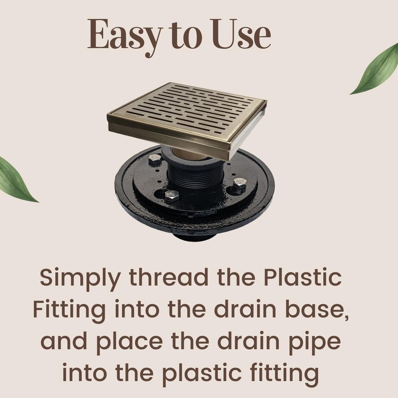 SereneDrains Shower Drain Gasket Plastic Threaded Fitting Seal Adapter for