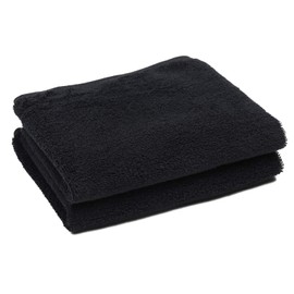 PERFEHAIR Toallas negras de salón (paquete de 2, 16 x 27 pulgadas), toalla de algodón de mano para gimnasio, baño, spa, afeitado, champú