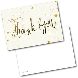 doodlecards Thank You Cards Thankyou Gold & Cream Postcards Cards Pack of 20 Postcards and Envelopes