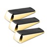 XFORT 3 Pack Door Wedge Polished Brass Door Stop Non-Slip