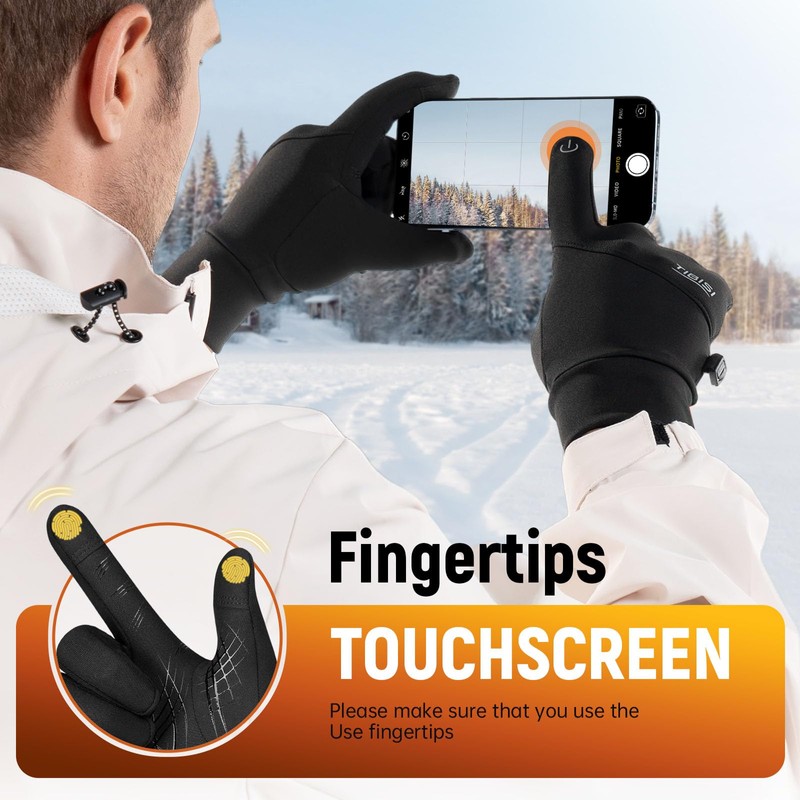 Warm Winter Gloves, Running Gloves Mens Womens Thermal Lightweight Anti-Slip