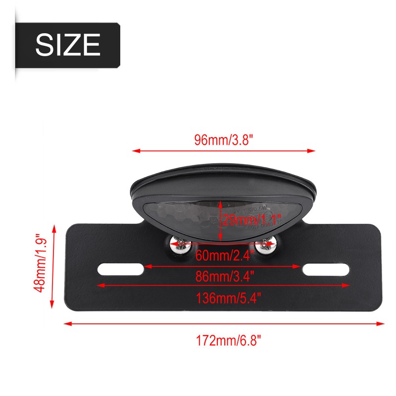 Motorcycle LED Rear Brake Tail Light Stop License Plate Lights