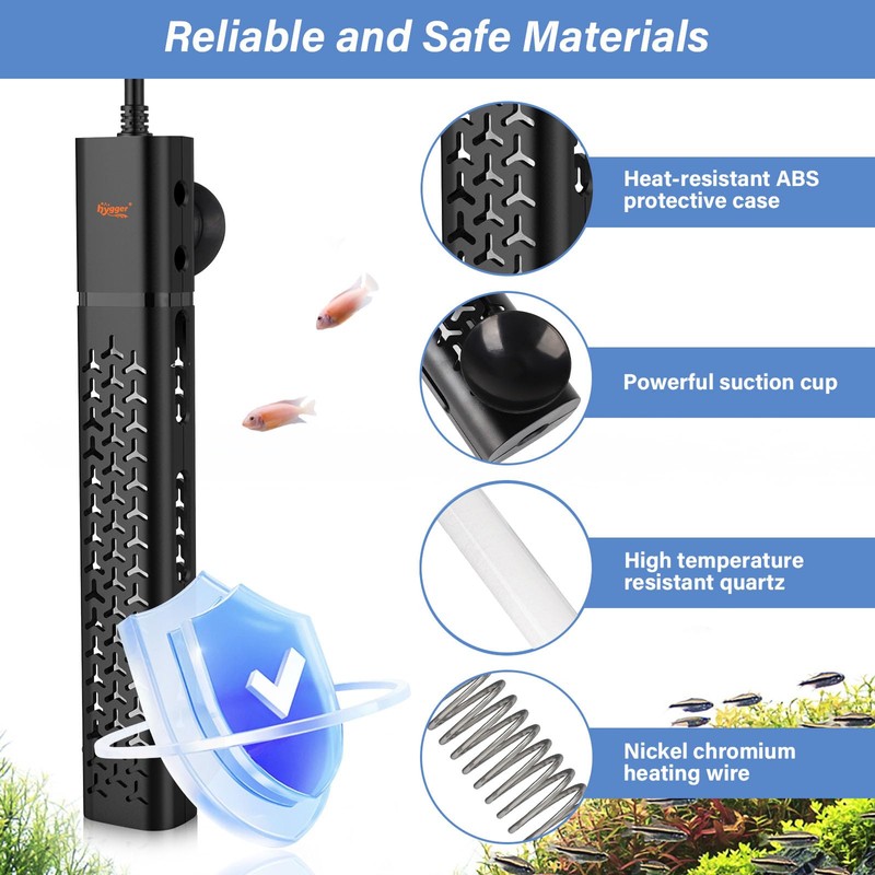 hygger 200w Aquarium Heater, Submersible Fish Tank Heater with Intelligent
