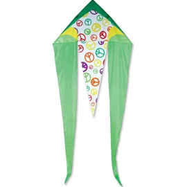 Premier 33031 45-Inch Flo-Tail Delta Kite with Fiberglass Frame, Lime Peace