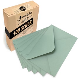Japun Pack of 100 Paper Envelopes without Window DIN B6 175 x 125 mm Green