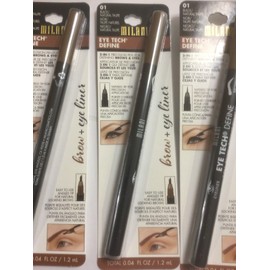 MILANI 3 X MILANI Eye Tech Define 2In1 Brow + Eyeliner Felt Tip Pen BLACK/NATURAL TAUPE