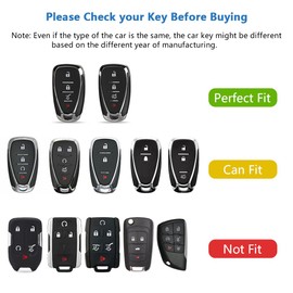 PIFOOG Funda para llavero de Chevy con 4 botones y 5 botones para llaves inteligentes con purpurina y cristales brillantes, aleación de zinc, color blanco (para botones Chev-A4)