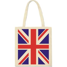 IMFAA Large (50x40) Cm 100% Cotton Canvas Reusable Shoulder/Hand Tote Shopping Bags in different design (Union Jack Flag, 10)