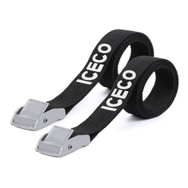 ICECO Portable Refrigerator Straps Set of 2 - 910mm Length 25mm Width Belt Band for Luggage Transportation Black