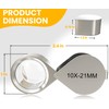 NATIKON Jewelers Loupe Magnifiers -Compact Chrome Metal Magnifiers 10X Pocket