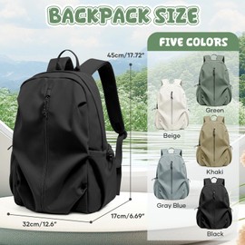 Lightweight Backpack for Women School Bookbag Waterproof Casual Daypack for Men Laptop Bag Travel Backpack for Sports College C1- Black