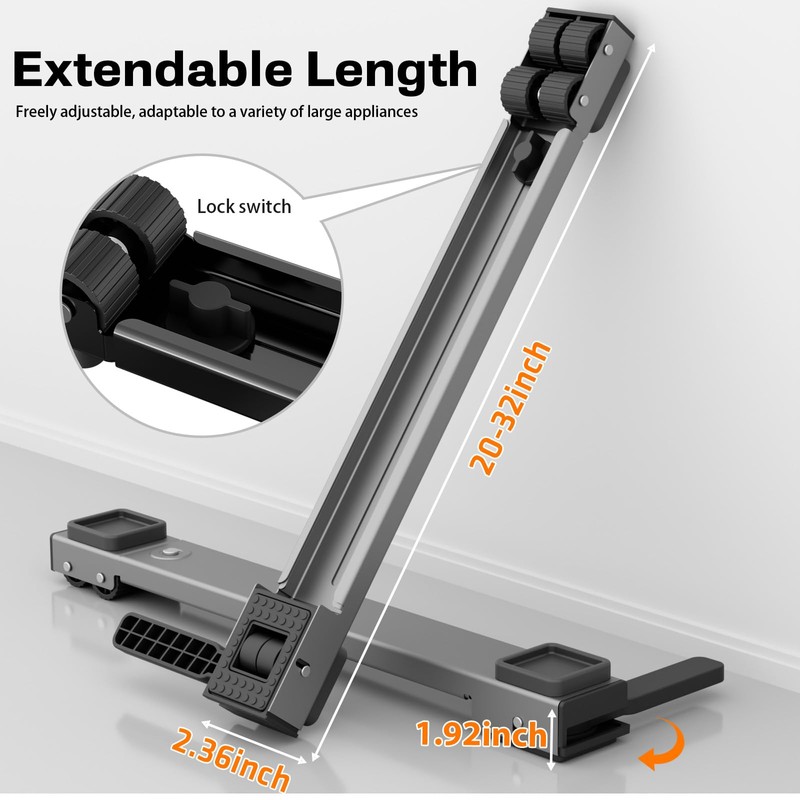 KVRG Appliance Rollers Heavy Duty,Newest Extendable Appliance Sliders,Liftable Washing Machine