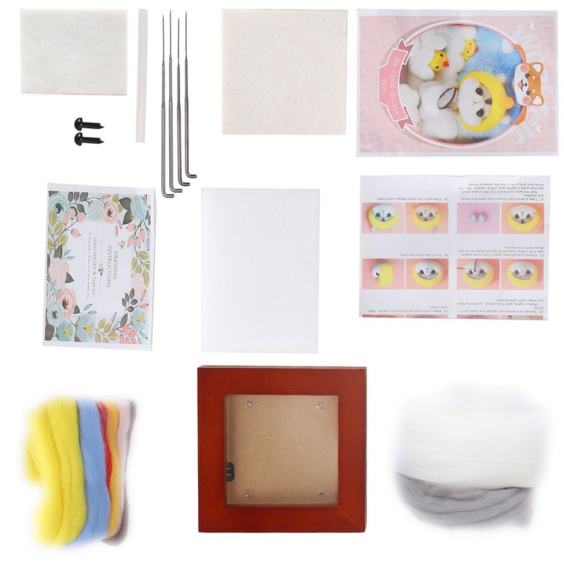 Needle Felting Kit Photo Frame Wool Felting Supplies Animal Plush