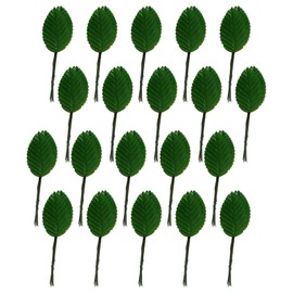 zuylikxy 200PCS Green Silk Leaves for Crafts, Artificial Fabric Leaves Bulk, Faux Wired Rose Leaf Corsage, Bouquet, Wreath and Garland Decorations for Christmas and DIY Projects
