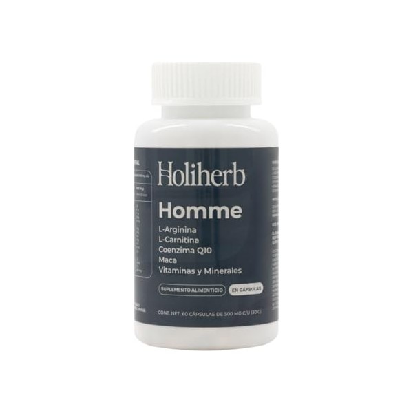 Holiherb Homme Multivitamnico para hombres a base de CoQ10, L-Arginina,