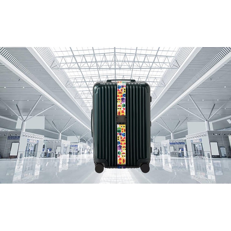 Luggage Strap Suitcase Belt Travel Bag Accessories (emoji-2pack)