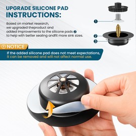 3 in 1 Kitchen Sink Strainer, Pop Up Kitchen Sink Stopper and Anti-Clogging Stopper Drainer Set for Standard 3-1/2 Inch, Brass Material Electroplate (Black)