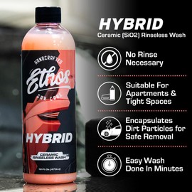 Ethos Hybrid Ceramic Rinseless Car Wash - Spot Free Rinse for Cars Waterless Wash - No Rinse Car Wash - Spot Free Car Wash (Gallon)