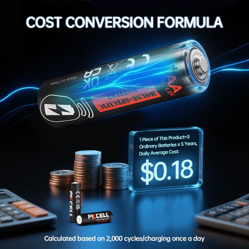 PKCELL 50 Count AA AAA Batteries Combo Pack,Ultra Long Lasting