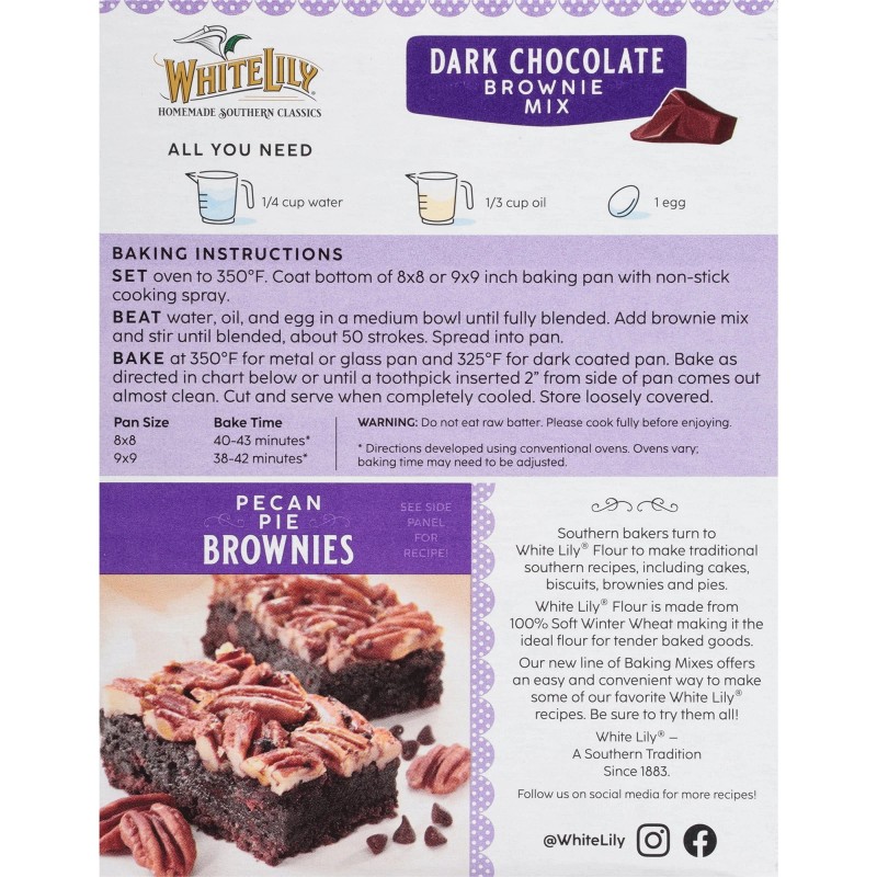 White Lily Baking Mixes (Select Below) - Dark Chocolate Brownie
