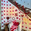 80PCS Heart Cutouts, Valentines Day Decorations Red Glitter Paper Hearts