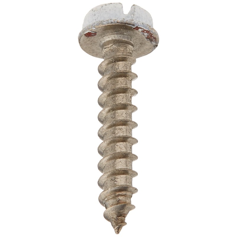 Hard-to-Find Fastener 014973187101 White Hex Head Sheet Metal Screws, 10