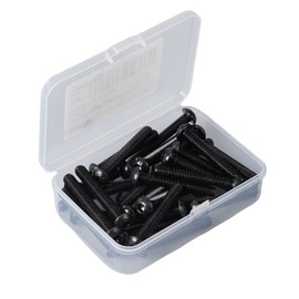 M6 x 45mm Button Head Socket Cap Screws Bolts, 10.9 Grade Alloy Steel, Black Oxide Finish, Metric Allen Hex Drive, Fully Threaded, 30PCS
