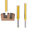 Bestgle 2pcs 1/4" Shank Straight Router Bits, 2" & 3"