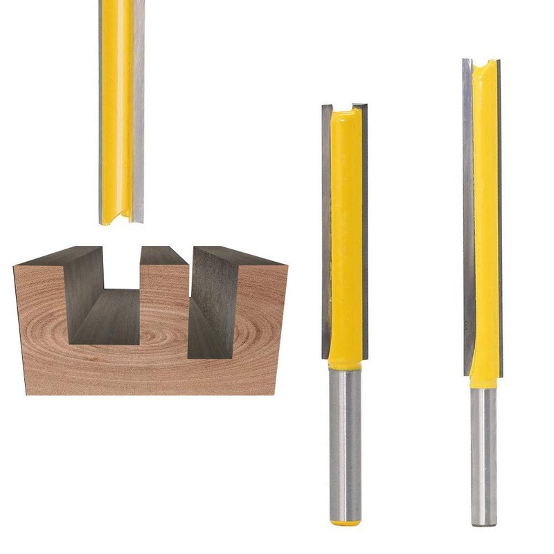 Bestgle 2pcs 1/4" Shank Straight Router Bits, 2" & 3"