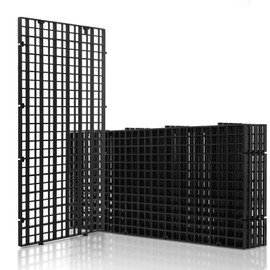 LINLAN Pack of 6 Plastic Aquarium Grids, 15 x 30 cm, Aquarium Divider for Insulation, DIY Filtration and Aquascaping (Black, without Accessories)