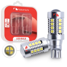 Nakamichi T15 LED Light Bulb T15 902 904 906 912 921 W16W 18-SMD 28-SMD 4014 3030 Chipsets LED Replacement Bulbs for Car Exterior Reversing Lights (Xenon White, 28 LEDs (Non-Flash))