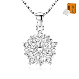 PRIVIE Women's 925 Silver Earrings, White Diamond, Cherry Blossom, Flowers, Moissanite Stylish, Cute, Trend, Elegant, Simple Design, Hypoallergenic Metal, Gift, Anniversary, Birthday, Girlfriend,