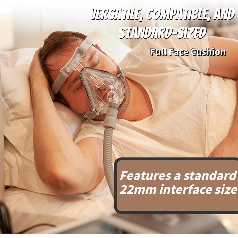 Universal CPAP MASK Full Face Set Include Headgear, Elbows, Frame-