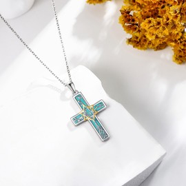 ONEFINITY Star Of David Necklace S925 Sterling Silver Turquoise Cross Star Of David Pendant Necklace Tree Of Life Jewelry For Women