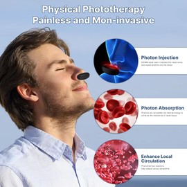 Pumwoy Respirelief Red Light Nasal Therapy Device, Red Light Nose Therapy Instrument, Red Light Nose Therapy for Nose, Physiotherapy Nasal Calming Device, Relief of Rhinitis Symptoms