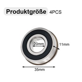COZERI 4 x 20 x 35 x 11 mm ball bearings, sack truck, wheelbarrow, bearing F6003-20-2RS, flange ball bearings, high-quality ball bearings for wheelbarrows, garden trolleys, machines, transport