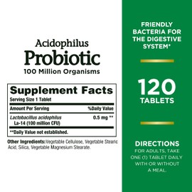 Nature's Bounty Nature's Bounty Acidophilus Probiotic, Daily Probiotic Supplement, Supports Digestive Health, 1 Pack, 120 Tablets