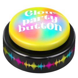 Feekoon 1 Pack Dance Party Button, Plays 10 EDM Tracks, 30 Second Light Up Dance Bomb Button with Batteries Funny Gag Gift for Office, Classroom, Teachers, Coworkers & Friends